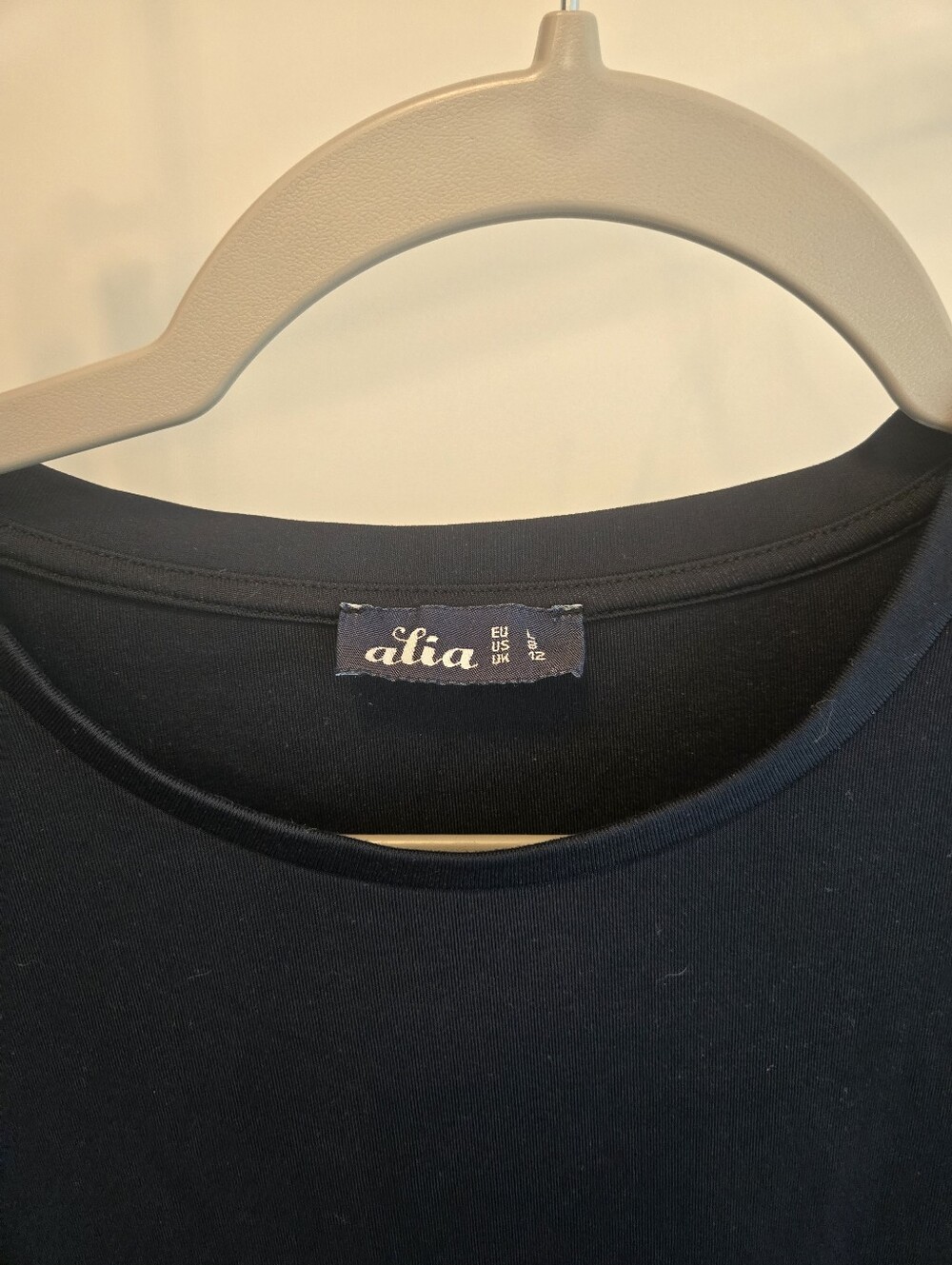 Alia Navy Blue Long Sleeve Tunic Dress Size US 8 / UK 12 Modest Casual Stretch - Picture 2 of 4